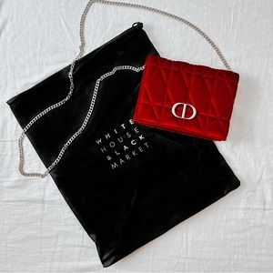 WHBM Red Velvet Clutch